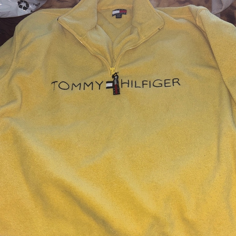 Tommy Hilfiger Men's Zip-Up Yellow Sweater